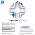 Eightiz 2 Meter Flexible PVC Washing Machine Inlet Hose water pipe, Universal Water Inlet with Tap adaptor Connector for Top & Front Load Fully Automatic. 