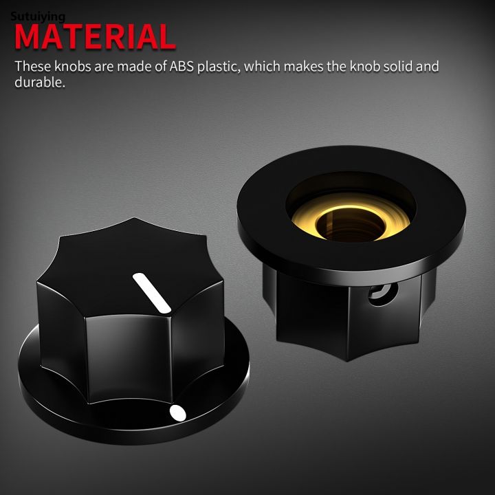 Sutuiying%20DAIERBUMP%2010PCS%20Black%20MXR%20Style%20Skirted%20AMP%20Knob%206.35MM%20Guitar%20Original%20Potentiometer%20Knobs%20Brass%20Insert%20For%20Guitar%20Effect%20Pedal%20Knobs%20-%20Image%202