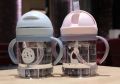 Kids Anti Lock Cartoon Printed Water Bottle With Straw For Baby. 