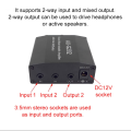 AU-G202 Ground Loop Noise Isolator Audio Mixer with 2 Inputs 2 Outputs for PC PS Game Consoles. 