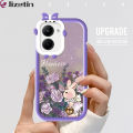 Jizetin for Realme C33 Back Cover Rose Rabbit Square Camera Soft Rubber Phone Case. 