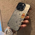 Winnie Bear Black White Cats Phone Case Compatible for IPhone 15 11 12 13 14 7 8 Pro Max XR X XS Max Soft Shockproof Cover. 
