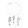 Sale】Sweet Cool Design Sense Liquid Metal Wind Neck Chain Necklace Irregular Drops Necklace Women. 