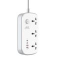 LDNIO SC3416 3250W Power Strip Multiplug with 65W PD Fast Charging | 3 Universal AC Sockets, 2 USB-C & 2 USB-A Ports | 2 Meter Cord for Laptops, Phones, Home & Office. 