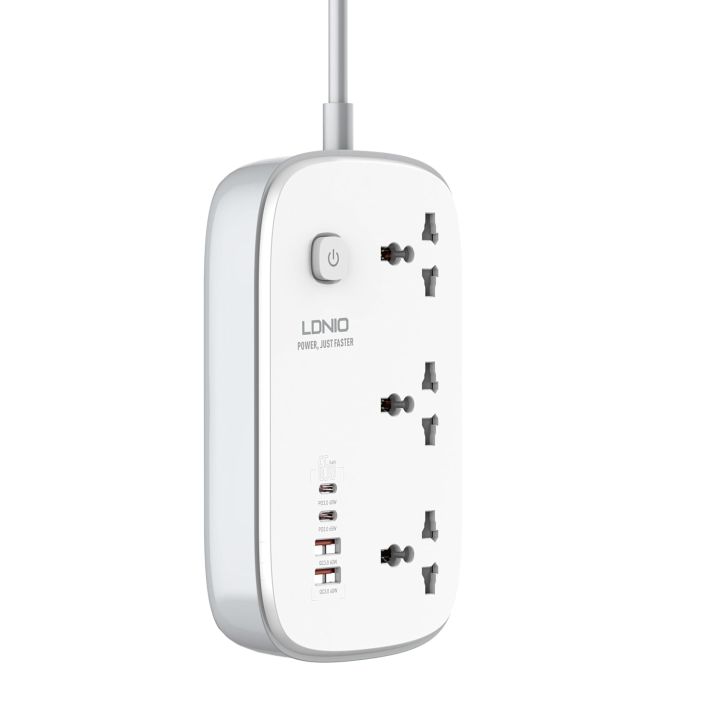 LDNIO%20SC3416%2065W%20PD%20Fast%20Charging%20Power%20Socket%20Multiplug%20with%203%20AC%20Universal%20Outlets,%202%20USB-C,%202%20USB-A%20Ports%20-%20Image%203
