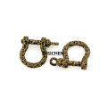 DISICHEN 1pcs Antique Solid brass D bow shackle key chain ring Fob clip connecting hook Leather craft DIY accessories Luxury. 