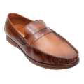 Brown None Lace Loafer  Formal Leather Shoes For Boys. 