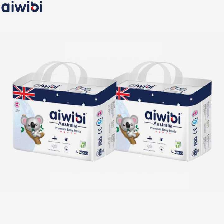 Aiwibi Premium Pant Diapers Large 40 Pieces Pack Of 2