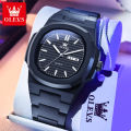 Olevs 5627 Original Men's Watch Quartz Watch Resin Strap Double Calendar Square Watch Waterproof Luminous Watch For Men Gifts Box. 