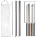 Reusable 304 Stainless Steel Boba Straws 12mm Colored Metal Straw Slanted Mouthed Straight Tubes Stir Tube For Bubble Tea Tapioca Pearl. 