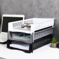 Simple Desktop Organizer Stackable File Rack Papers Rack Laminated A4 File Storage Tray Style File Organizer Receipt. 