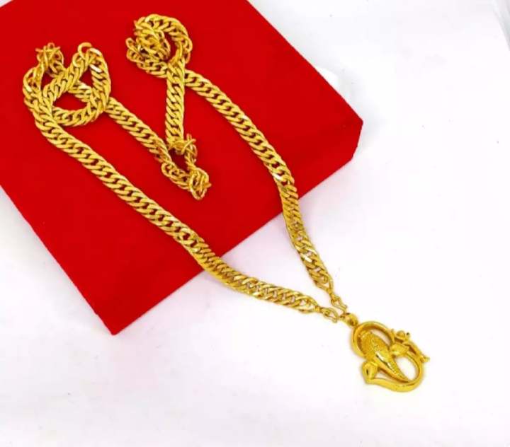 Pure Gold Plated Chain With Ganesh Locket