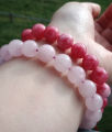 Rose Quartz Stones Beaded Bracelet 10 MM Beads For Women. 