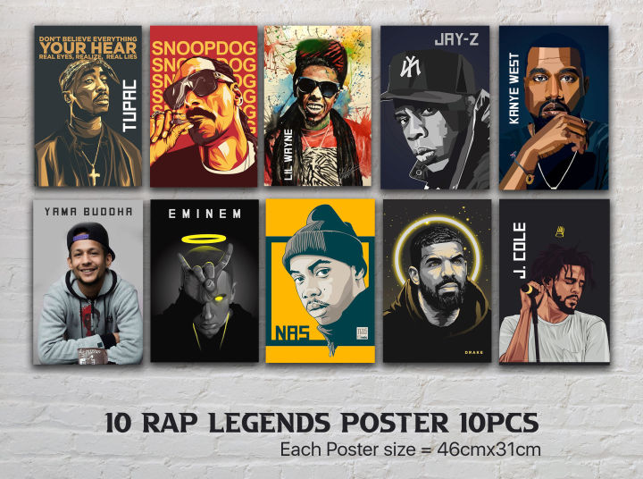 Eminem%20Tupac%20Snoopdog%20Yama%20Buddha%20hiphop%20artist%20posters%2010pcs%20-%20Image%202