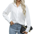 Womens Long Sleeve Office Shirt Tops White M. 