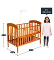 Wooden Cot with Swing and Mosquito Net Cot For Baby. 