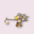 Brass Aarati 5 mukhe 2.8 inch 7 cm with brass handle. 