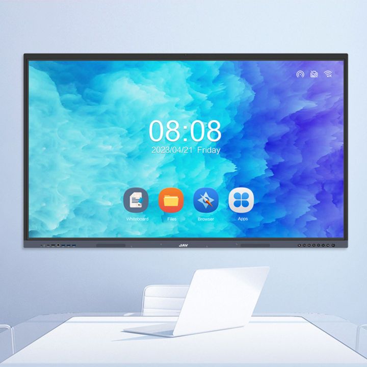 98" JAV Interactive Smart Board H12S-2, RAM 16G+ROM 256G,48 MP camera, 8 Array Microphone, 3588 Chipset, octa-core CPU, Android 13.0, Support up to 50 Touch Points