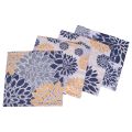 Throw Pillow Covers 18x18 Inch Set of 4,Navy Oversized Flower Geometry Square Pillow Cushion Cases. 