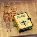 Mini Holy Bible Keychain Real Paper Can Read Religious Christian Cross Keyrings Holder Car Key Chains Fashion Gifts Jewelry. 