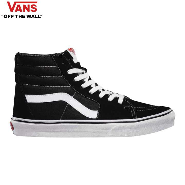 High top white and black vans hotsell