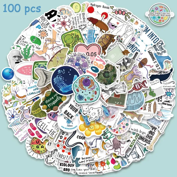 HOT%20BeliefMelief%20New%20style%2050/100pcs%20Biology%20Stickers%20Funny%20Aesthetic%20Decals%20Vinyl%20Waterproof%20Laptop%20Luggage%20Fridge%20Stationery%20Scrapbook%20Phone%20Sticker%20-%20Image%202