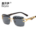 Difutagui Original [ New ] Xinbeiyi Glasses 2024 Wood Leopard Head Sunglasses Hot Selling Men's Double Beam Trimming Sun-Resistant Sunglasses 5532. 