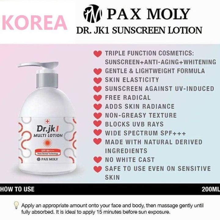 Pax%20Moly%20Dr.%20jk1%20SUNSCREEN%20LOTION%20SPF%2050+/+++%20%20200ml%20-%20By%20Grace%20Pharmacy%20-%20Image%203