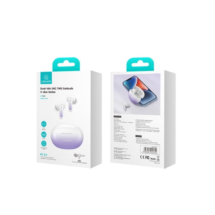USAMS%20XD19%20ENC%20Dual%20Wheat%20Noise%20Reduction%20TWS%20In-Ear%20Wireless%20Bluetooth%20Earbuds%20-%20Image%206