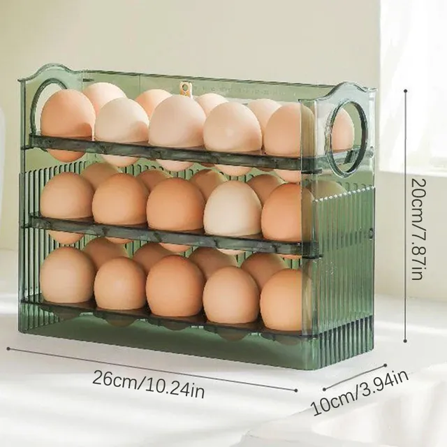 3 Tier Egg Storage Organizer Tray For Refrigerator (30 Pcs Egg)