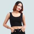 Solid Ribbed U Neck Tank Tops. 