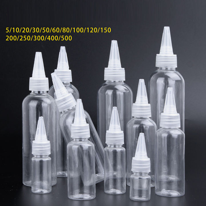 10-200ml Plastic Squeeze Dropper Bottle With Screw Cap Transparent Eyes Liquid Ink Oil Dropper Bottles Paint Pigment Container LUKE