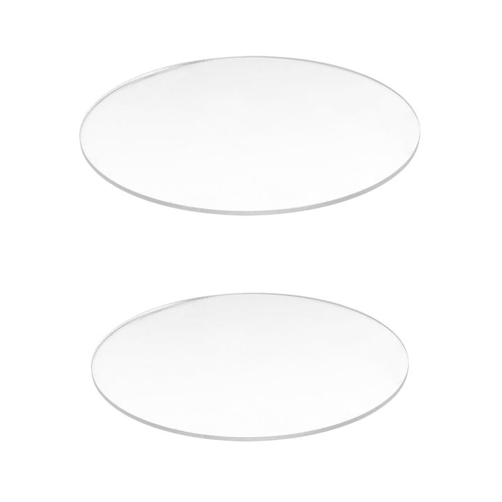 fasdaga 2PCS Transparent 3mm Thick Mirror Acrylic Round Disc, 70mm & 60mm