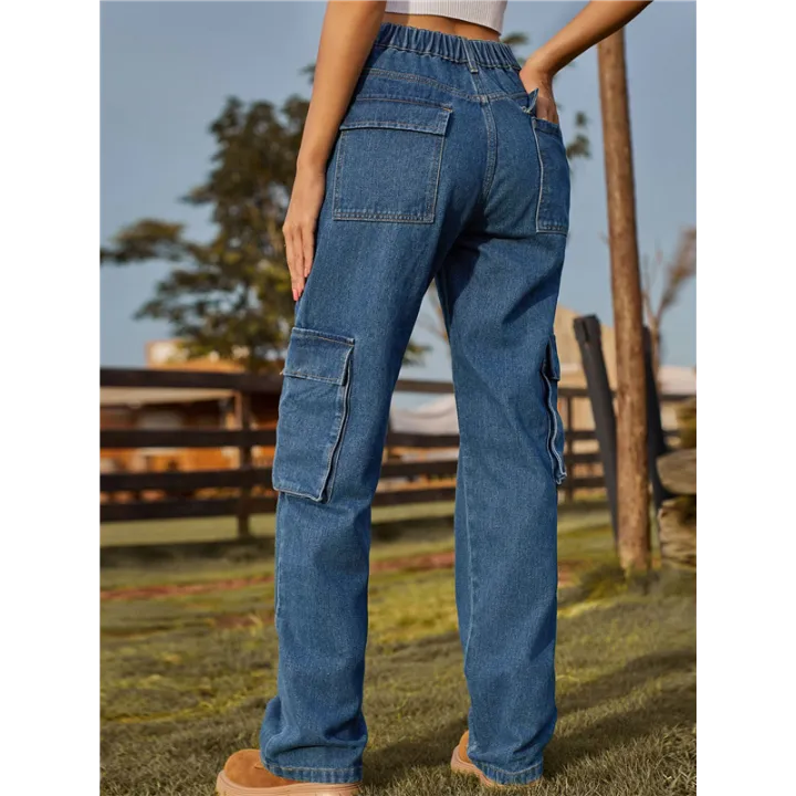 Women%20High%20Waisted%20Cargo%20Pants%20Wide%20Leg%20Casual%20Pants%206%20Pockets%20Trousers%20-%20Image%205