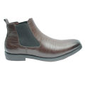Dark Brown Leather Chelsea Boot For Men. 