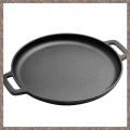 Cast Iron Pizza Pan Steel Pizza Cooker with Handles Deep Stone for Oven or Griddle for Gas,33x33cm. 