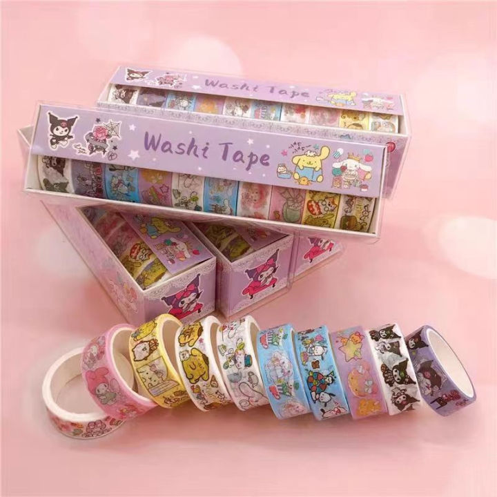 10Pcs%20Sanrio%20Washi%20Tape%20Set%20Adorable%20Kuromi,%20My%20Melody%20&%20Cinnamoroll%20Designs%20Podazz%20-%20Image%206