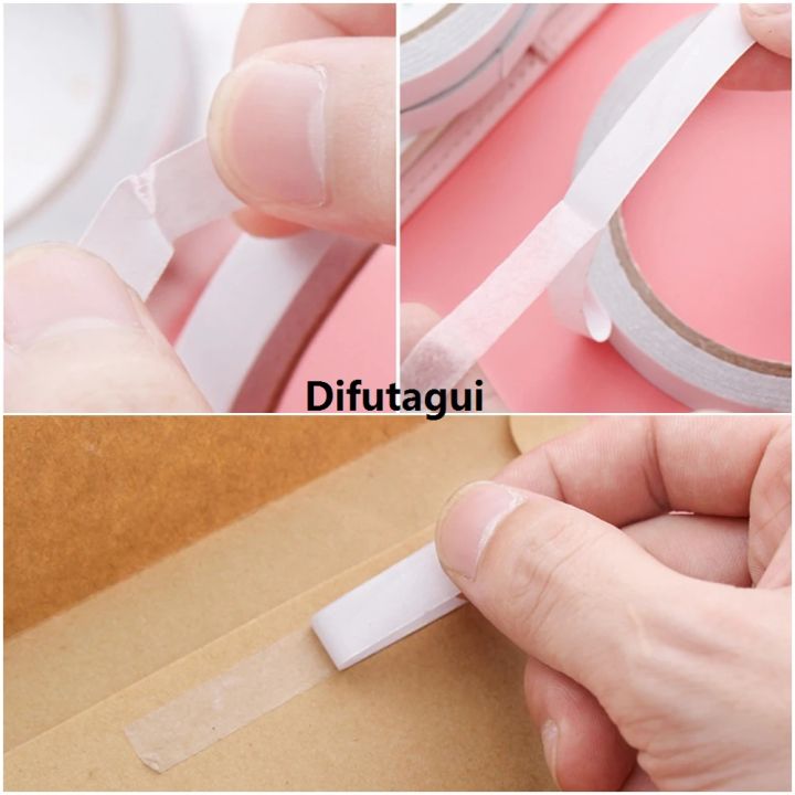 Difutagui%208M%20Double%20Sided%20Tape%20Double%20Sided%20Tape%20White%20Strong%20Ultra-thin%20Luxury%20High-adhesive%20Cotton%20Double-sided%20Tape%20Super%20Strong%20Paper%20Tape%20-%20Image%203