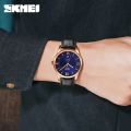SKMEI 9261 Business Roman Numeral Classic Date Display Leather Strap Watch For Men. 