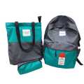 Unisex Jack & Jones Green Plain Design Chest Belt With Raincoat Cover Backpack|Water Resistance Polyster Backpack With Tote Bag & Pencil Bag. 