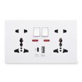 Type-C USB Port 18W 4A Smart Quick Power Socket Wall Outlet Switch control Dual Socket. 
