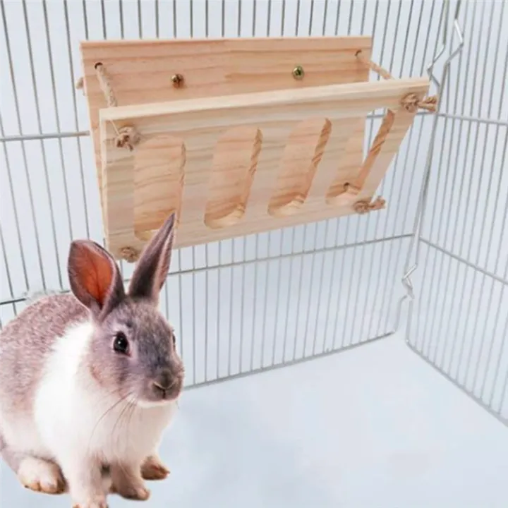Grass Stand Feeding Hay Feeder Wood Bunny Small Pet Cage Food Container ...