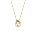 basic luxury pink purple white green teardrop stone crystal pendant necklace jewelry gift  stainless steel necklaces for women. 