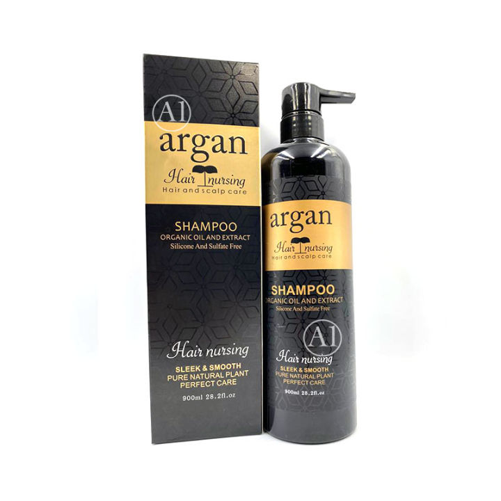 Argan Oil Hair Nursing Organic Oil & Extract / Silicone Sulfate Free Shampoo (Original)  900 ML