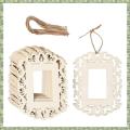 Sptrry18 PCS Unfinished Blank Wooden Mini Picture Frames with Lanyard for Kids DIY Painting Display Photo Hanging Decoration. 