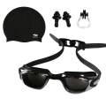 Kids Swim Goggles with Cap + Ear Plugs Nose Clip Anti-Fog UV Protection for Children and Early Teens From 5 to 13 Years Old. 