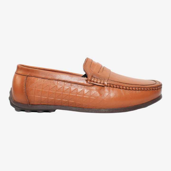 Black Horse Orangish Brown Color Slip On Loafers For Men 4032