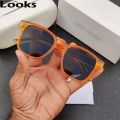 GM Brand Design Flat Top Light Orange Black Lens  Trendy Sunglasses For Unisex. 