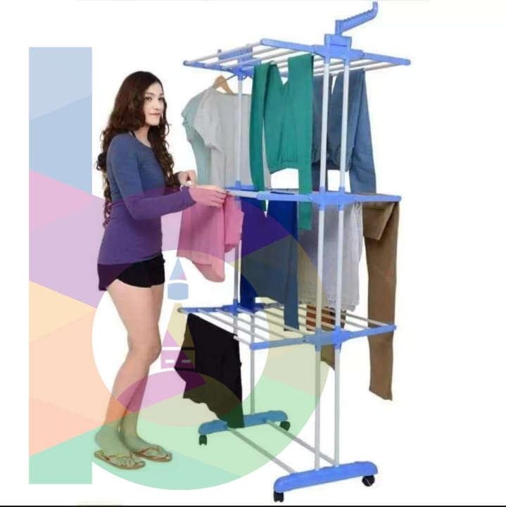 Heavy Duty Stainless Steel Double Pole Foldable Cloth Dryer/Clothes Drying Stand