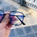 Blue Ray Cut Glass Using Mobile TV And Laptop Black Metal Frame Glass For Men. 